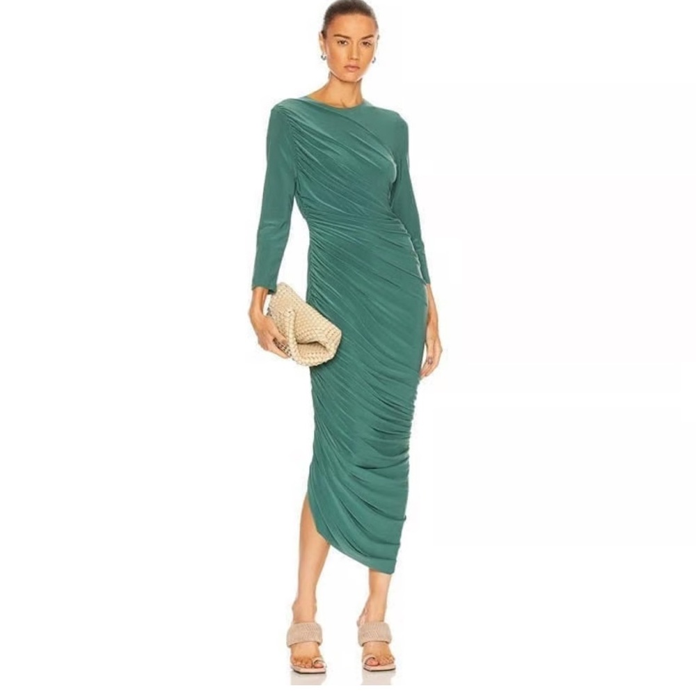 Norma Kamali Teal Long Sleeve Dress